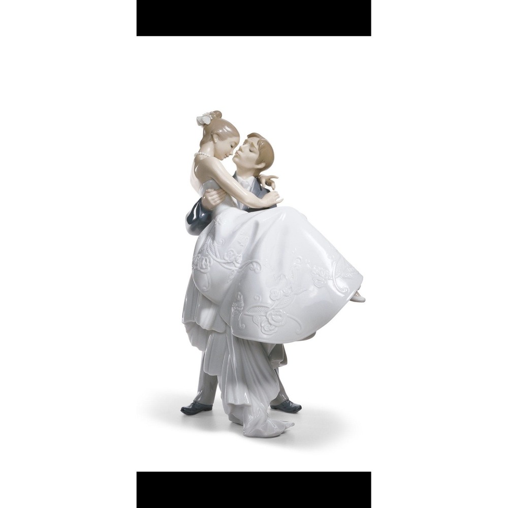 Lladro 8029 The Happiest Day Bride & Groom Porcelain Figurine Mint Box Receipts